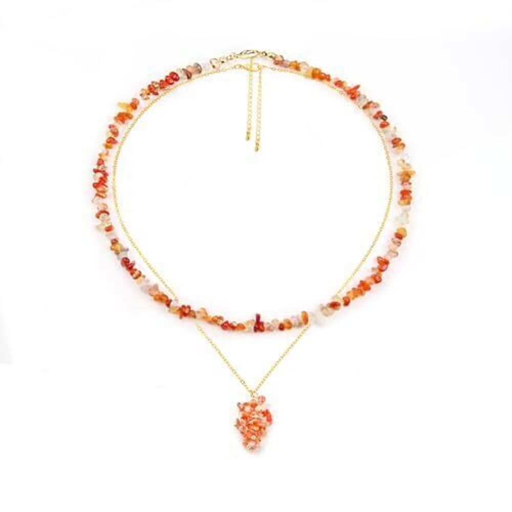 7694 Carnelian Necklace Beaded Necklaces Handmade Natural Stone Raw Crystal